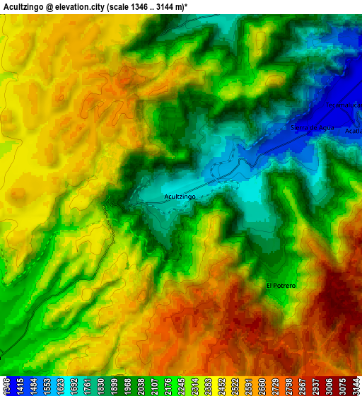 Zoom OUT 2x Acultzingo, Mexico elevation map