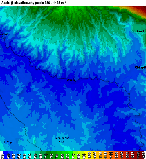 Zoom OUT 2x Acala, Mexico elevation map