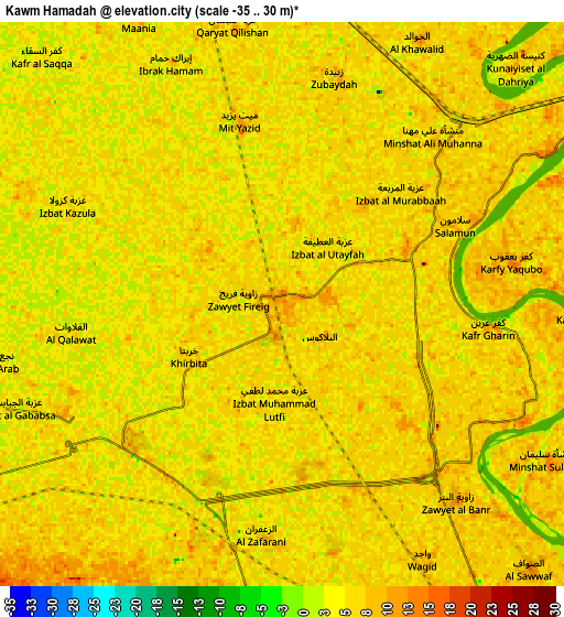 Zoom OUT 2x Kawm Ḩamādah, Egypt elevation map