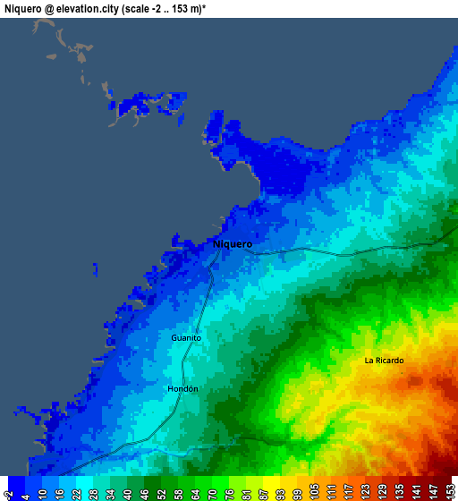 Zoom OUT 2x Niquero, Cuba elevation map