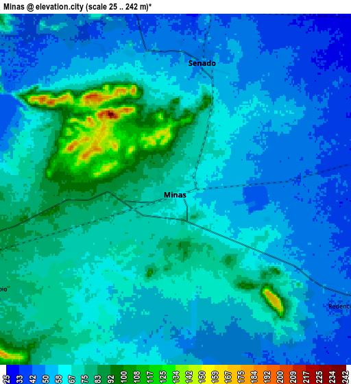 Zoom OUT 2x Minas, Cuba elevation map