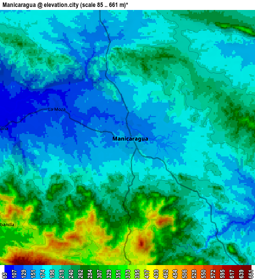 Zoom OUT 2x Manicaragua, Cuba elevation map