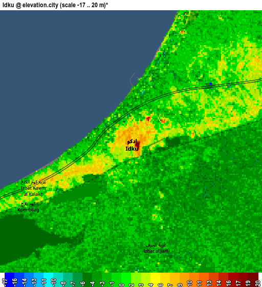 Zoom OUT 2x Idkū, Egypt elevation map