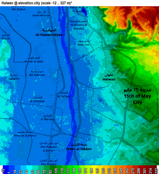 Zoom OUT 2x Ḩalwān, Egypt elevation map