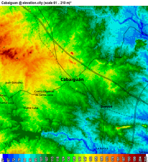 Zoom OUT 2x Cabaiguán, Cuba elevation map