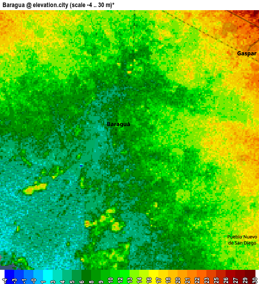 Zoom OUT 2x Baraguá, Cuba elevation map