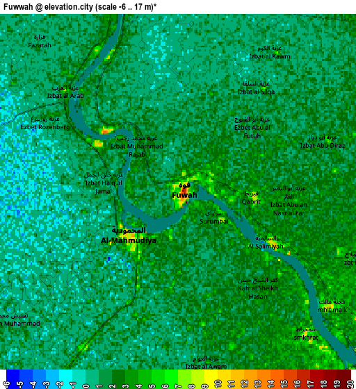 Zoom OUT 2x Fuwwah, Egypt elevation map