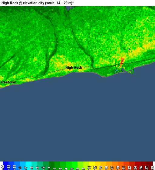 Zoom OUT 2x High Rock, Bahamas elevation map