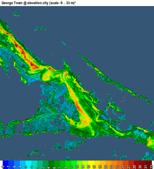 Zoom OUT 2x George Town, Bahamas elevation map