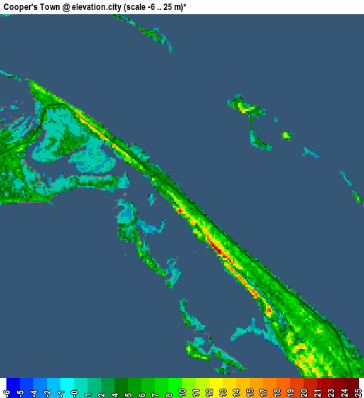 Zoom OUT 2x Cooper’s Town, Bahamas elevation map