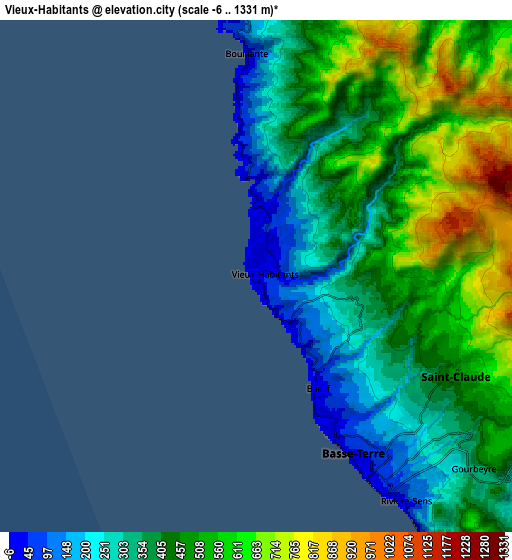 Zoom OUT 2x Vieux-Habitants, Guadeloupe elevation map