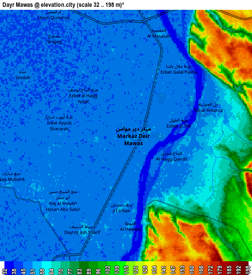 Zoom OUT 2x Dayr Mawās, Egypt elevation map