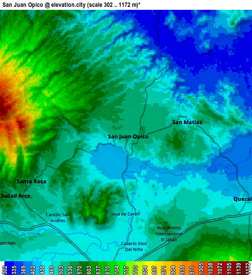 Zoom OUT 2x San Juan Opico, El Salvador elevation map