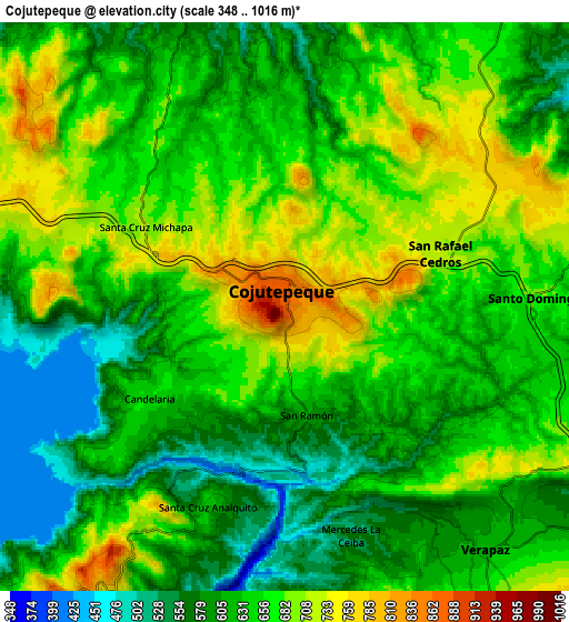 Zoom OUT 2x Cojutepeque, El Salvador elevation map