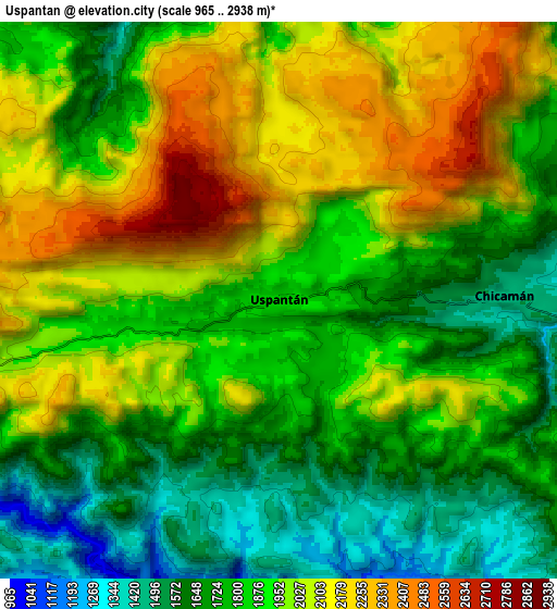 Zoom OUT 2x Uspantán, Guatemala elevation map