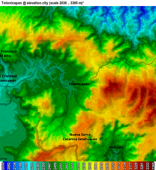 Zoom OUT 2x Totonicapán, Guatemala elevation map