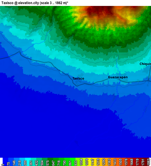 Zoom OUT 2x Taxisco, Guatemala elevation map