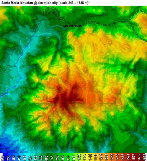 Zoom OUT 2x Santa María Ixhuatán, Guatemala elevation map