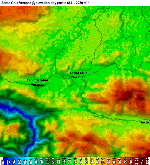 Zoom OUT 2x Santa Cruz Verapaz, Guatemala elevation map