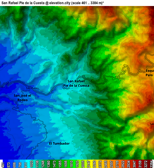 Zoom OUT 2x San Rafael Pie de la Cuesta, Guatemala elevation map