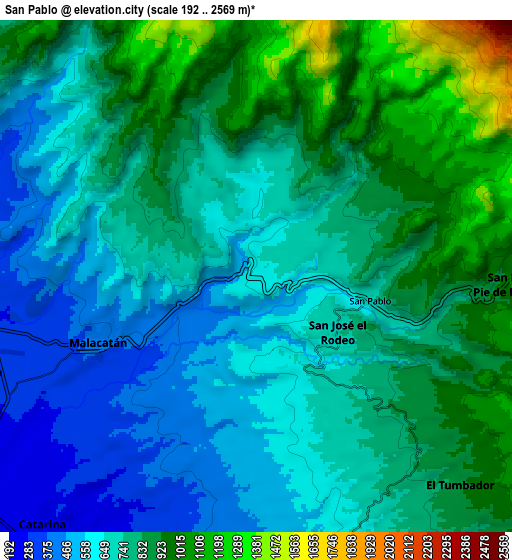 Zoom OUT 2x San Pablo, Guatemala elevation map