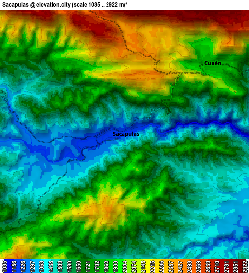 Zoom OUT 2x Sacapulas, Guatemala elevation map