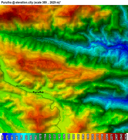 Zoom OUT 2x Purulhá, Guatemala elevation map
