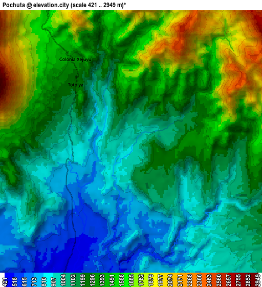 Zoom OUT 2x Pochuta, Guatemala elevation map