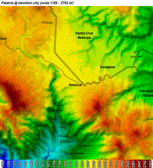 Zoom OUT 2x Patzicía, Guatemala elevation map