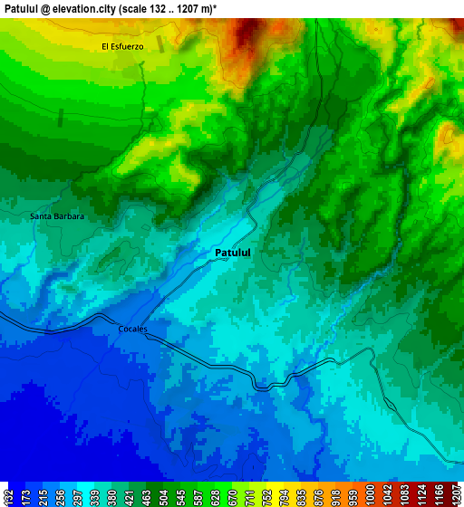Zoom OUT 2x Patulul, Guatemala elevation map