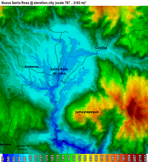 Zoom OUT 2x Nueva Santa Rosa, Guatemala elevation map