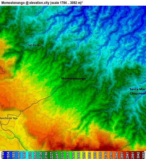 Zoom OUT 2x Momostenango, Guatemala elevation map