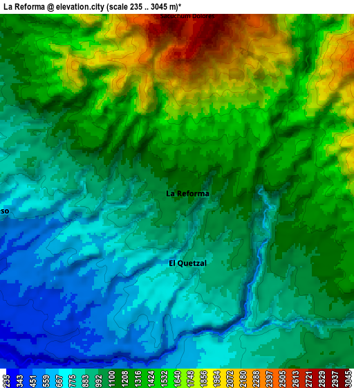 Zoom OUT 2x La Reforma, Guatemala elevation map