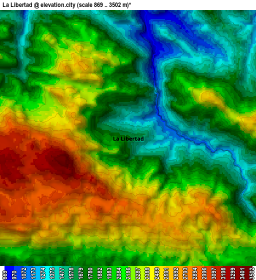 Zoom OUT 2x La Libertad, Guatemala elevation map