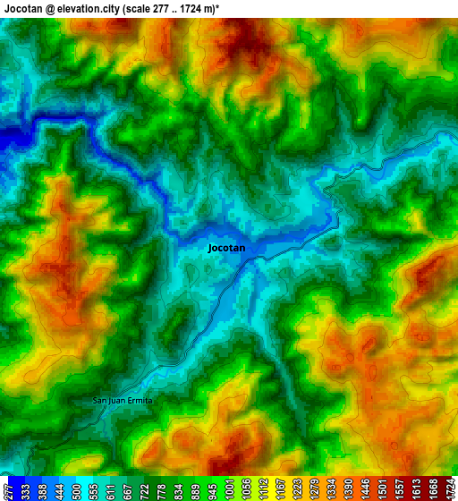 Zoom OUT 2x Jocotán, Guatemala elevation map