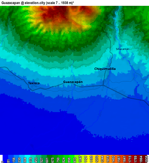 Zoom OUT 2x Guazacapán, Guatemala elevation map