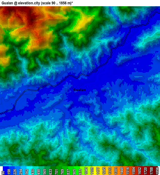 Zoom OUT 2x Gualán, Guatemala elevation map