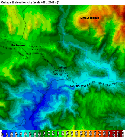 Zoom OUT 2x Cuilapa, Guatemala elevation map