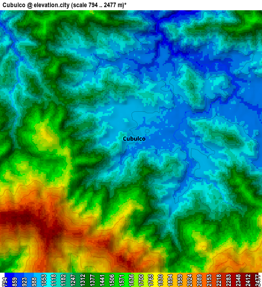 Zoom OUT 2x Cubulco, Guatemala elevation map