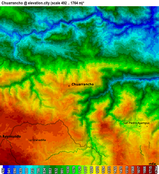 Zoom OUT 2x Chuarrancho, Guatemala elevation map