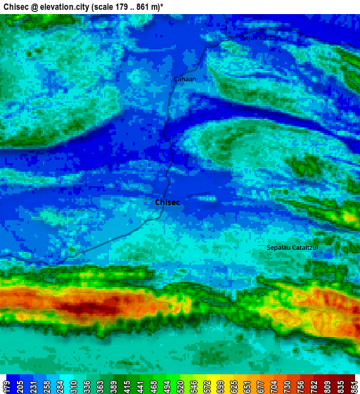 Zoom OUT 2x Chisec, Guatemala elevation map