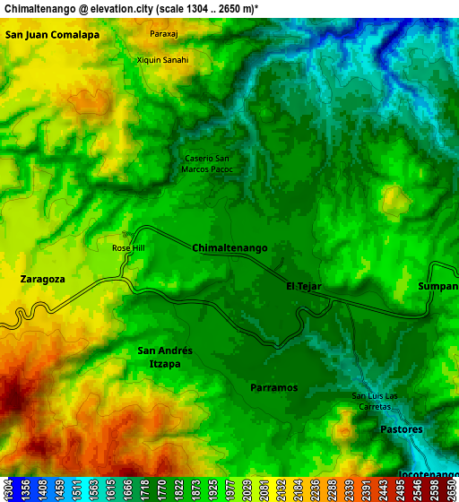 Zoom OUT 2x Chimaltenango, Guatemala elevation map