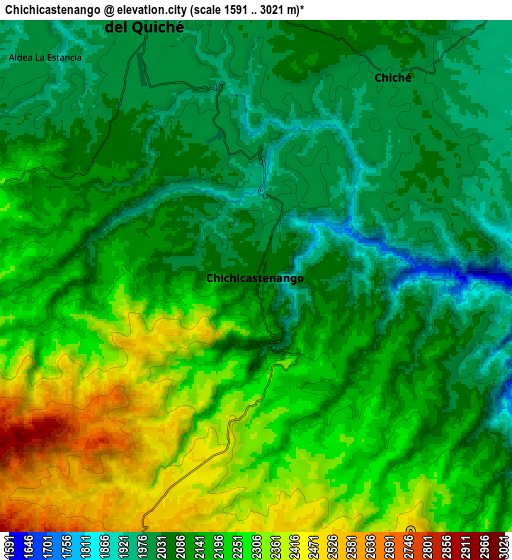 Zoom OUT 2x Chichicastenango, Guatemala elevation map