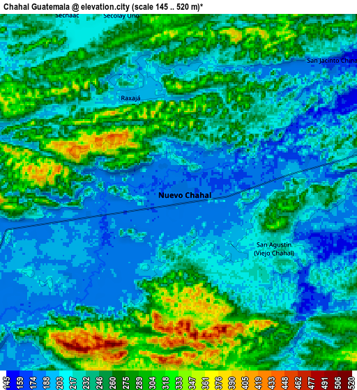 Zoom OUT 2x Chahal Guatemala, Guatemala elevation map