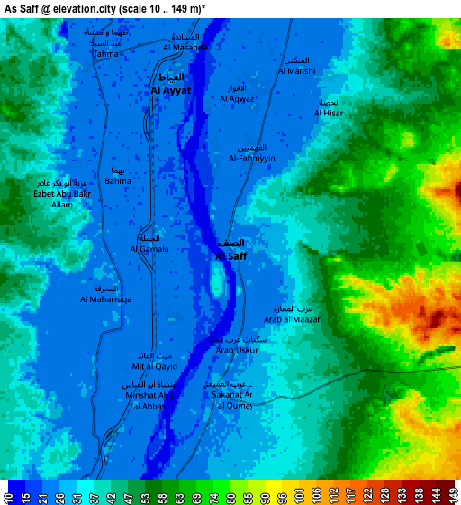 Zoom OUT 2x Aş Şaff, Egypt elevation map