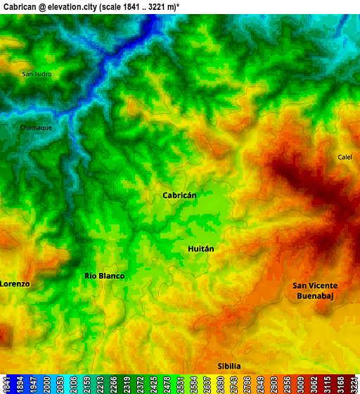 Zoom OUT 2x Cabricán, Guatemala elevation map