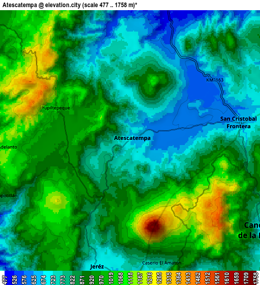 Zoom OUT 2x Atescatempa, Guatemala elevation map