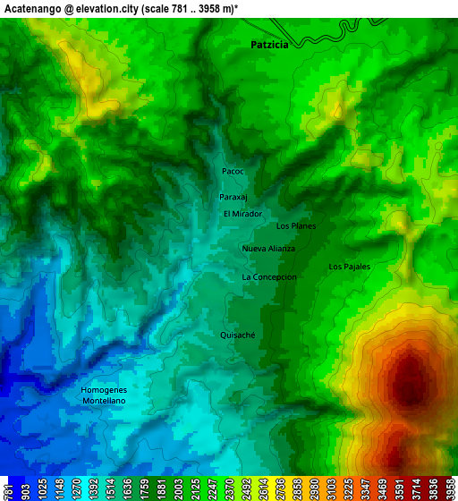 Zoom OUT 2x Acatenango, Guatemala elevation map