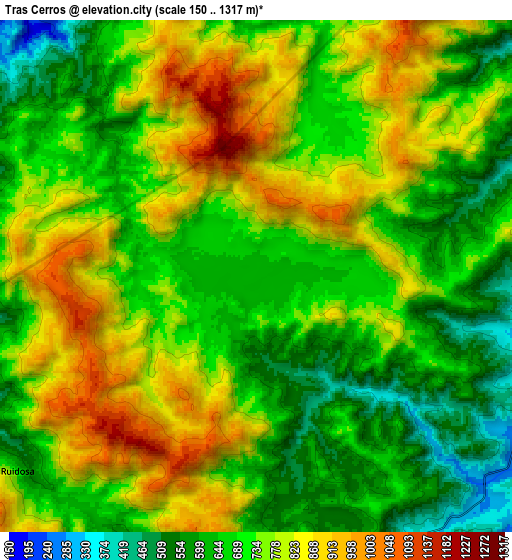 Zoom OUT 2x Tras Cerros, Honduras elevation map