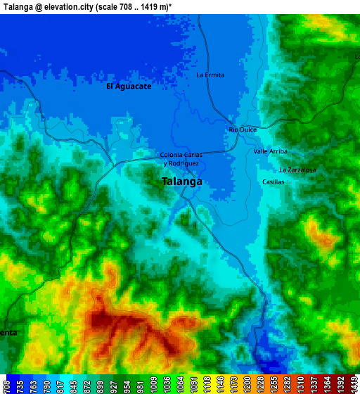 Zoom OUT 2x Talanga, Honduras elevation map